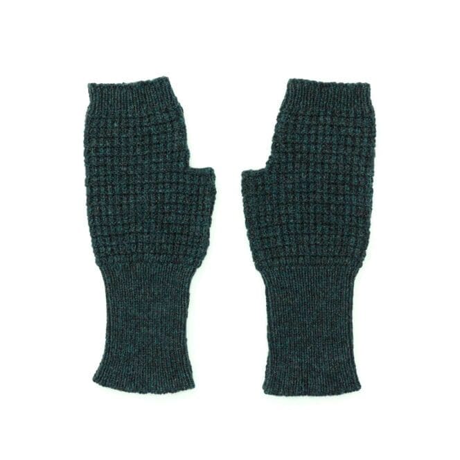 Men's Charcoal Lambswool Fishermans Rib Short Fingerless Gloves - Jo  Cranston